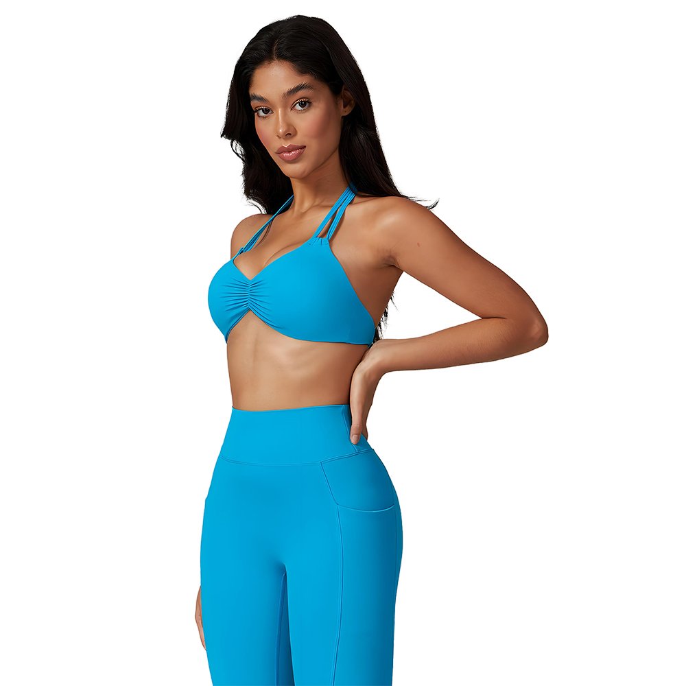 Wholesale 2024 Women's Yoga Set Breathable Quick Dry Sports Bra Leggings Lightweight Workout Gym Clothing Fitness Shorts Solid