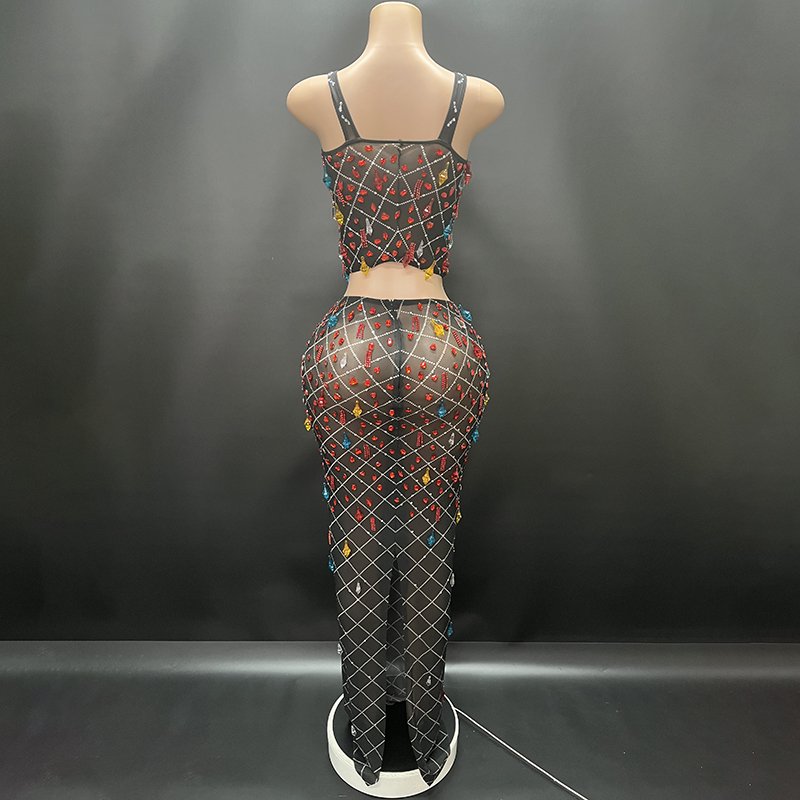 Novance Y3772-B Dropshipping Products 2024 Women's Sets 2 Piece Birthday Dresses Women Sexy Rhinestones Casual Dresses