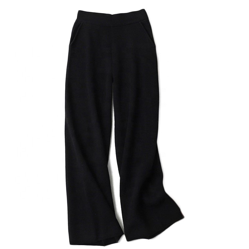Factory New Design Plain Knitted Wool Cashmere Autumn Pant cashmere women sweaters and pants
