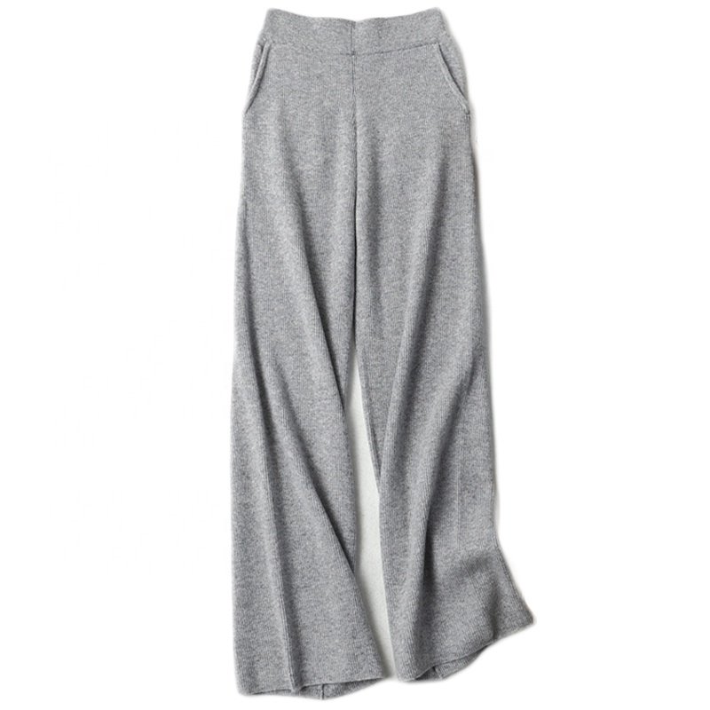 Factory New Design Plain Knitted Wool Cashmere Autumn Pant cashmere women sweaters and pants