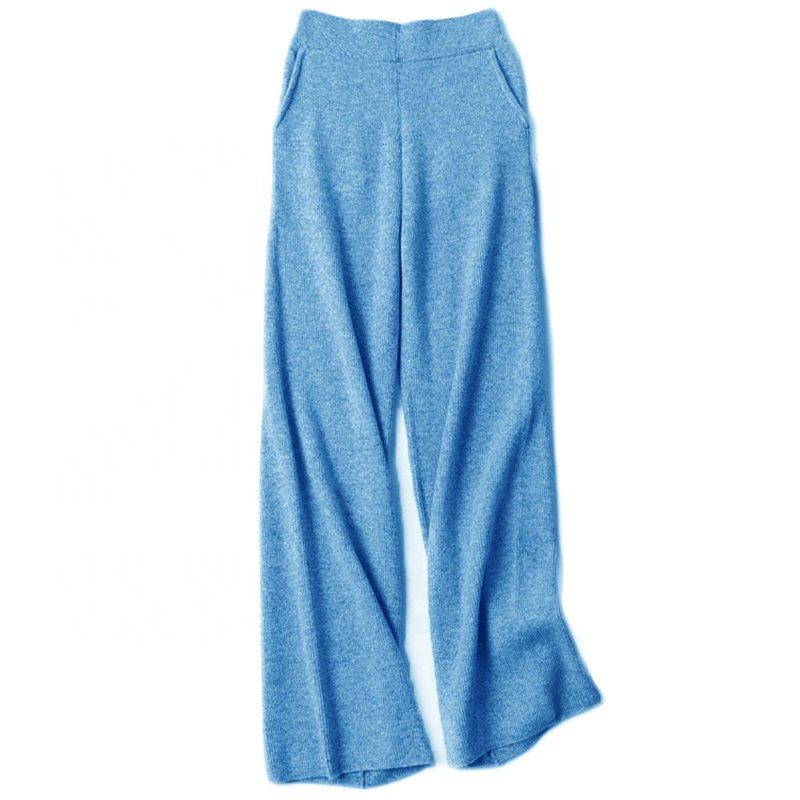 Factory New Design Plain Knitted Wool Cashmere Autumn Pant cashmere women sweaters and pants