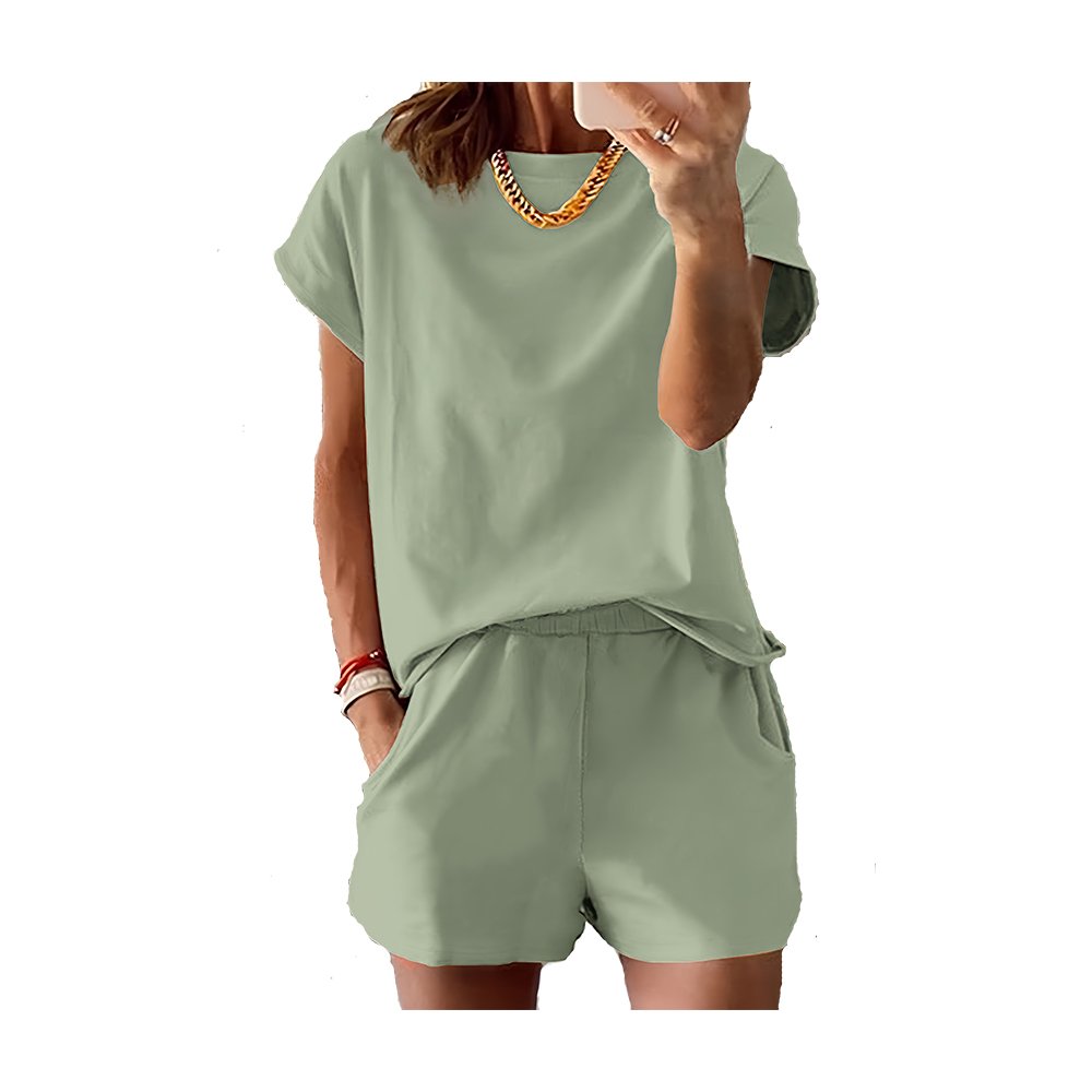 sets for women Latest Design Plain Color Hot Shorts Summer Biker Short Set Two Piece Set Women Clothing