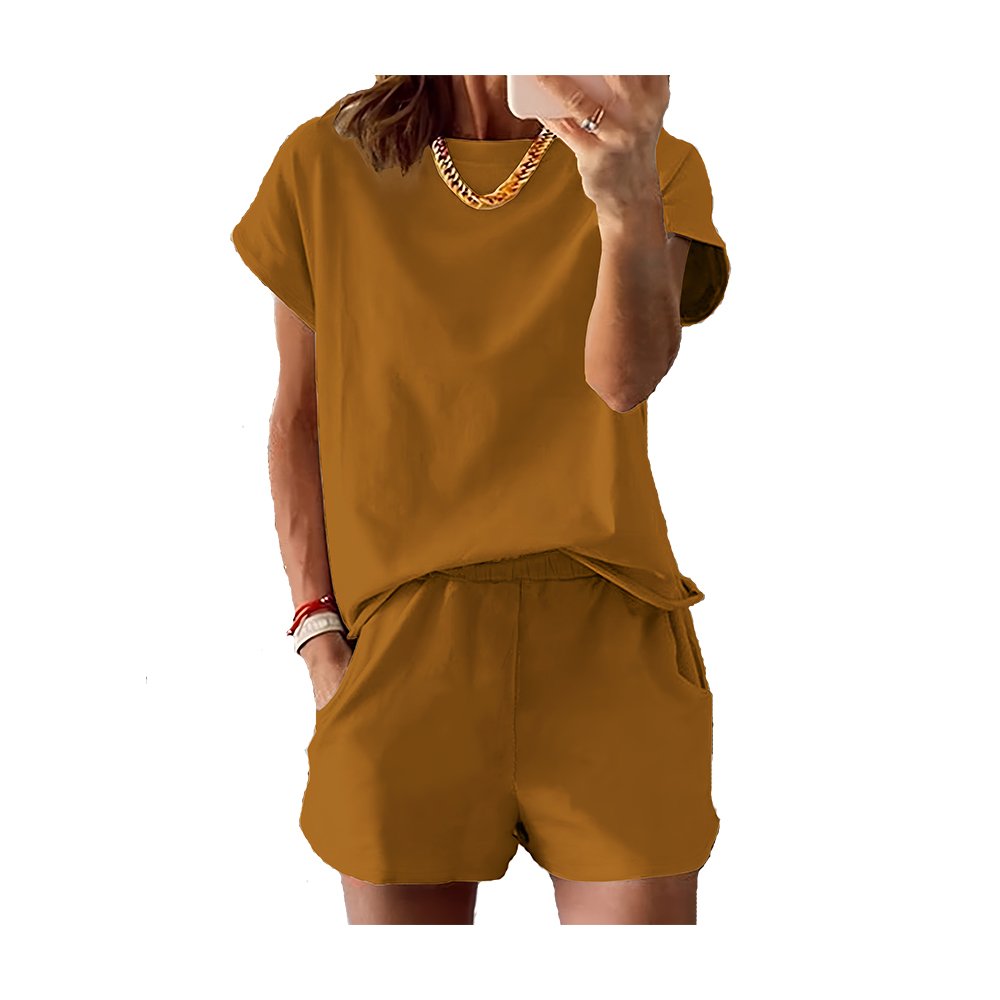 sets for women Latest Design Plain Color Hot Shorts Summer Biker Short Set Two Piece Set Women Clothing