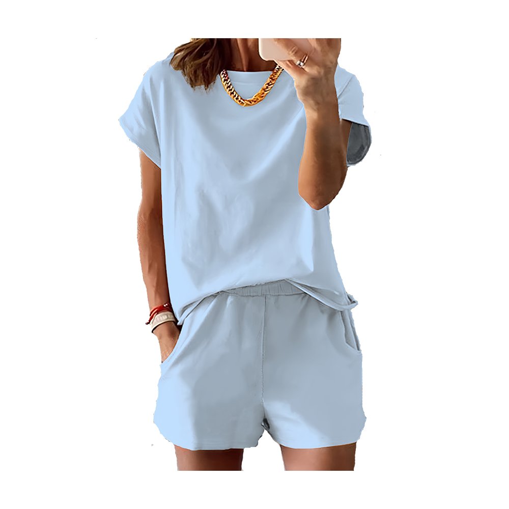 sets for women Latest Design Plain Color Hot Shorts Summer Biker Short Set Two Piece Set Women Clothing