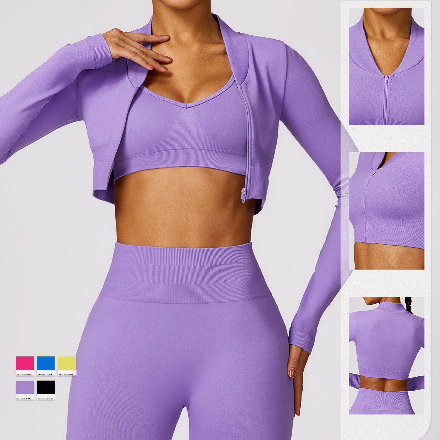 PASUXI Long Sleeve Sportswear Women Suit Fitness Seamless Sports Suit Workout Clothes Tracksuit Sports Outfit Gym Clothing Wear