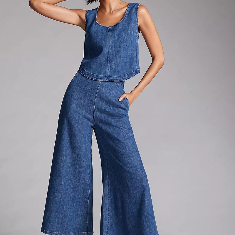 High quality logo customized 2 piece set casual wide leg pants women's set summer