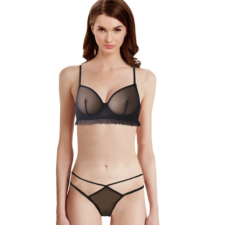 Wholesale customization Latest sexy transparent lingerie women's underwear lace bra and panty sets luxury bra & brief sets