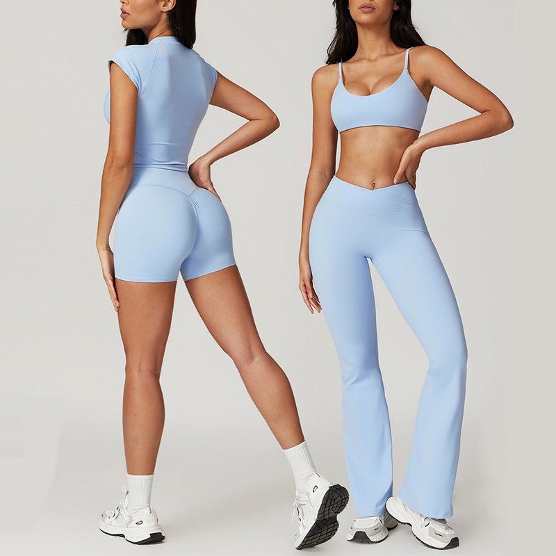 Custom Sweat Wicking recycled fabric yoga legging sets fitness gym wears 2 piece workout women butt lifting yoga sports sets