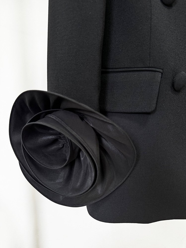 Top Quality Celebrity Black Fashion Blazers&Pants 2 Piece Set Women's Suits