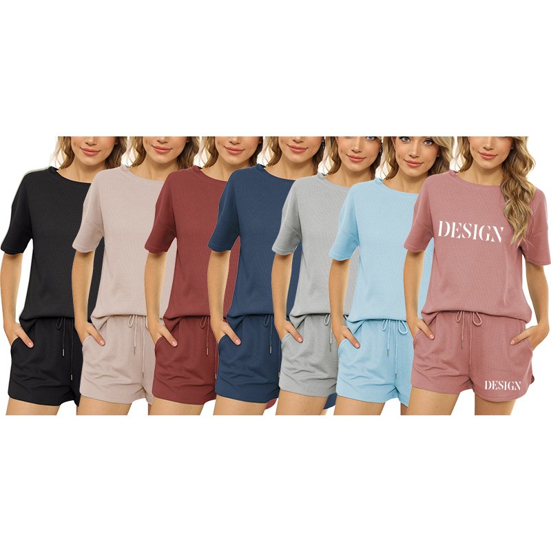 High quality best sell custom women's set Satin Pajama Short Sleeve Shorts comfortable Two Piece Set