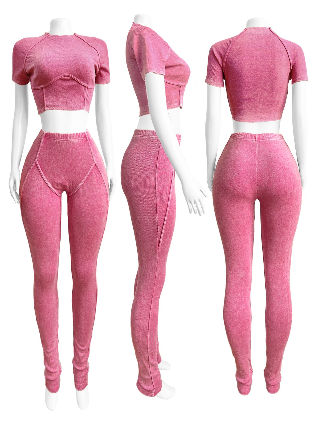 2024 Women'S Luxury Clothing Custom Printing Slim Short Sleeve Pants Trousers Two Piece Jogger Set Summer Solid Women'S Outfits