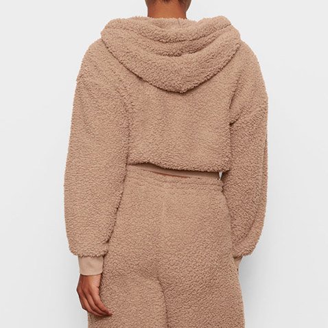 Wholesale Custom Loose Home Casual Fleece Soft Plus Size Fluffy Knitted Two Piece Women Skims Lounge Wear Hoodie Sets