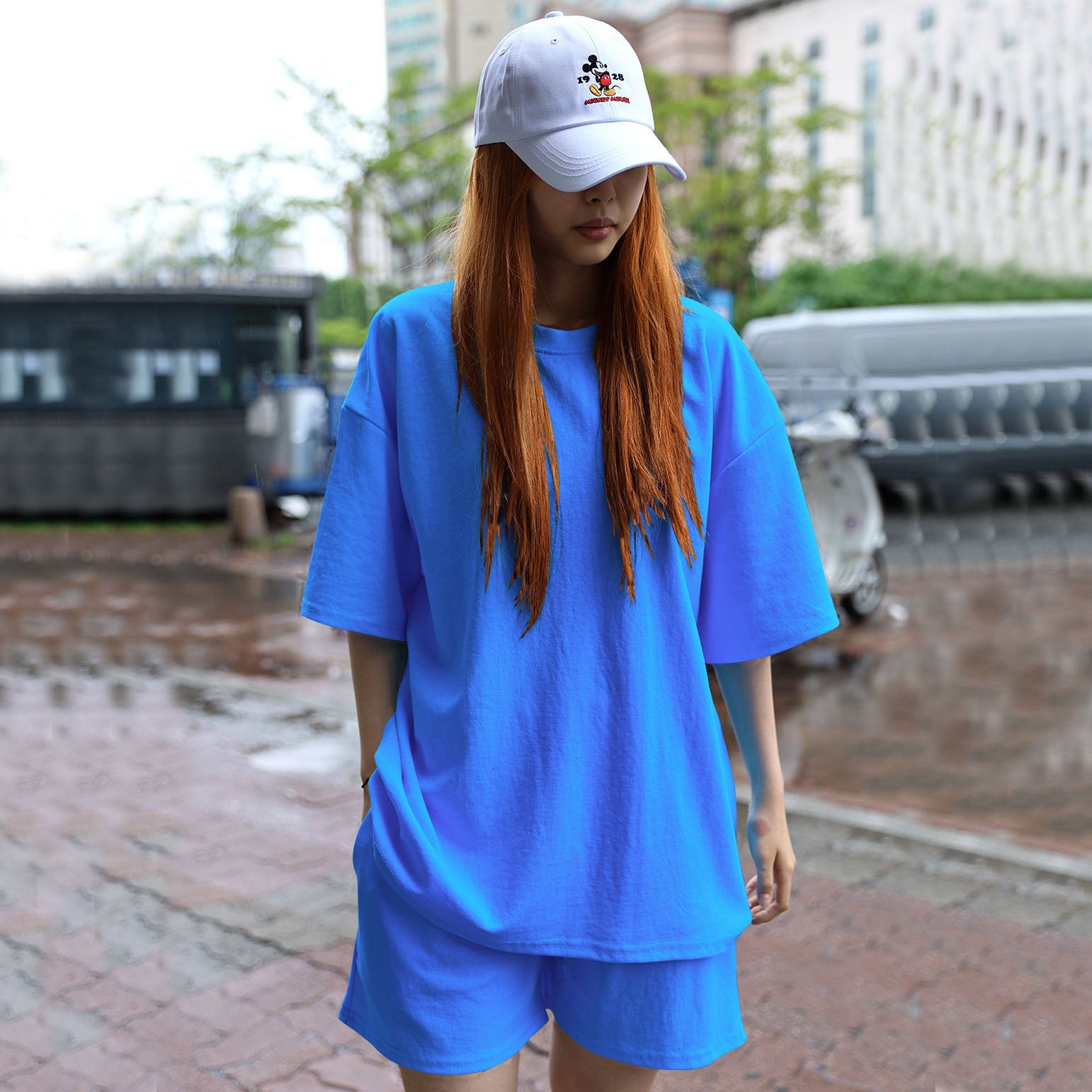 Spring Summer Jogging 2-Pieces Set Women Outfit Short Sleeve Running Sports Cute Print T-Shirts And Shorts Sets For Female