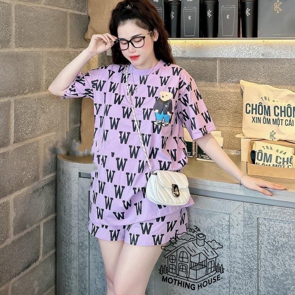 Casual set women's summer new loose letter short sleeved shorts running sports two-piece set