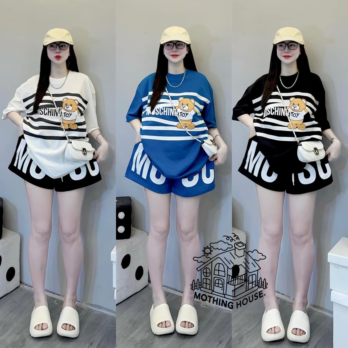 Casual set women's summer new loose letter short sleeved shorts running sports two-piece set
