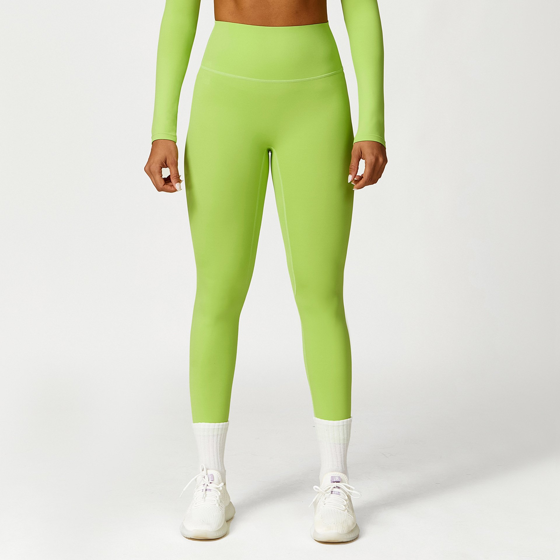 High quality Yoga suit padded long sleeve high waist hip lifting pants women's sports fitness wear