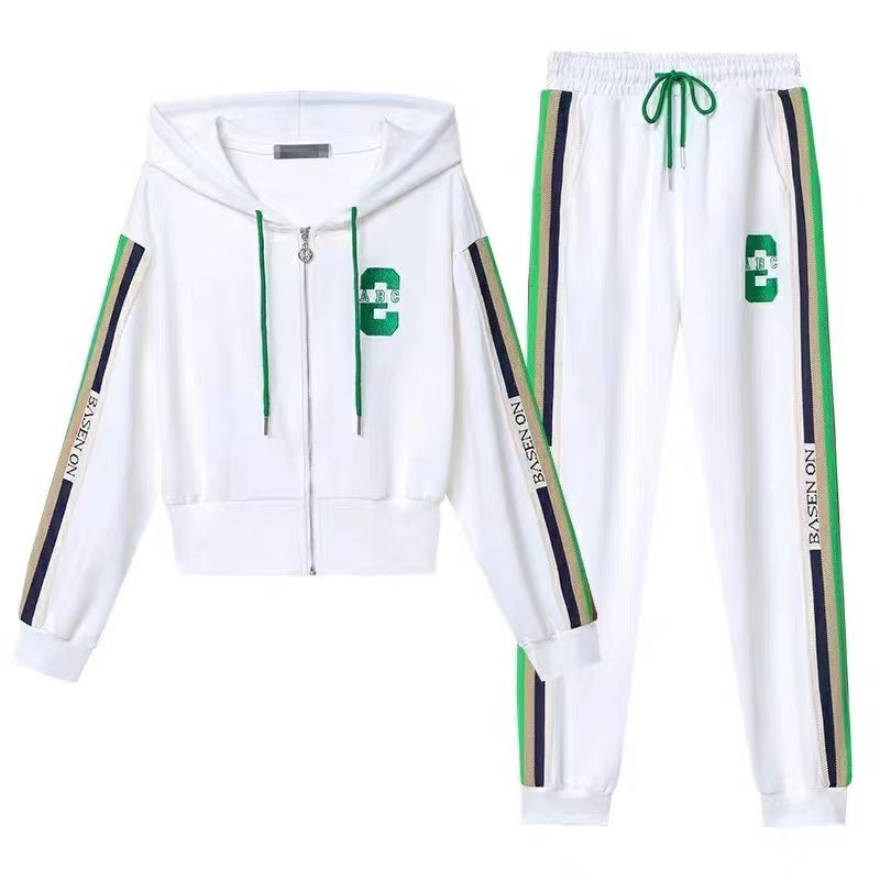Single/suit sportswear 2024 spring and autumn new Korean fashion hoodie + trousers loose two-piece set