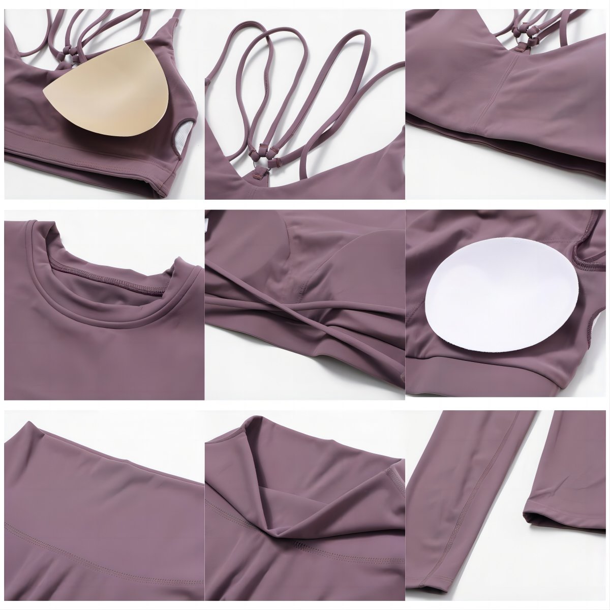 2024 New Arrival Solid Women's Sports Set - Activewear Sport Bra+ T-Shirts + Scrunch Butt Leggings women's sets