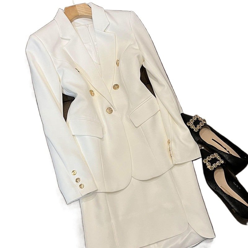 Boutique Wholesale 2024 Autumn New Fashion Design Irregular Vest Skirt Suit Jacket Women's Set