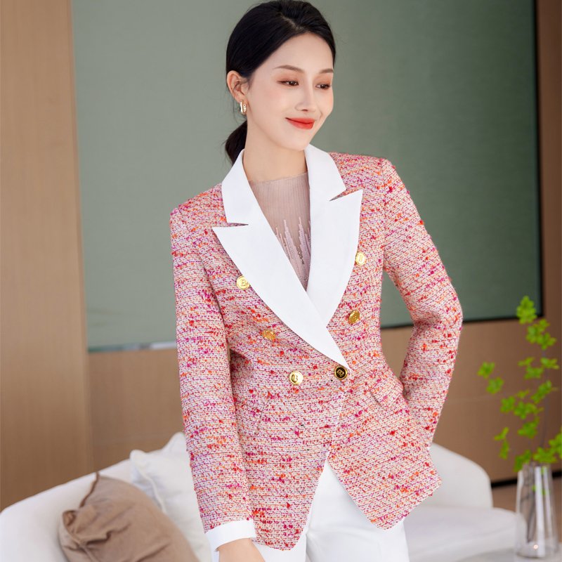 Office Set Business Women Solid Color Breasted Blazer and Pants Two Piece Set OL Style Women's Suit