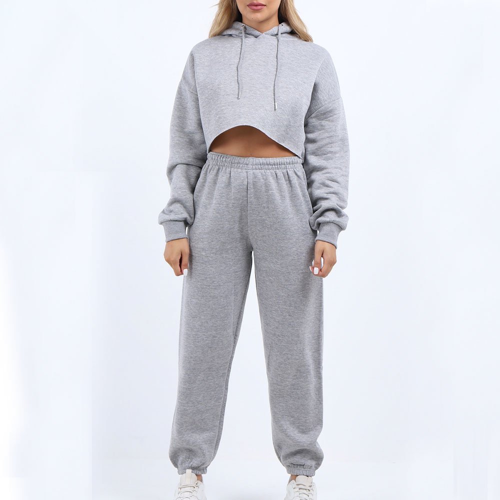 Private Label Bulk Jogging Sweat Suits Vendor Women Custom logo Jogger Sweatsuit Tracksuit Set