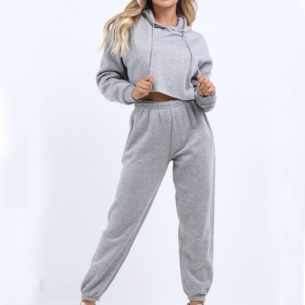 Private Label Bulk Jogging Sweat Suits Vendor Women Custom logo Jogger Sweatsuit Tracksuit Set