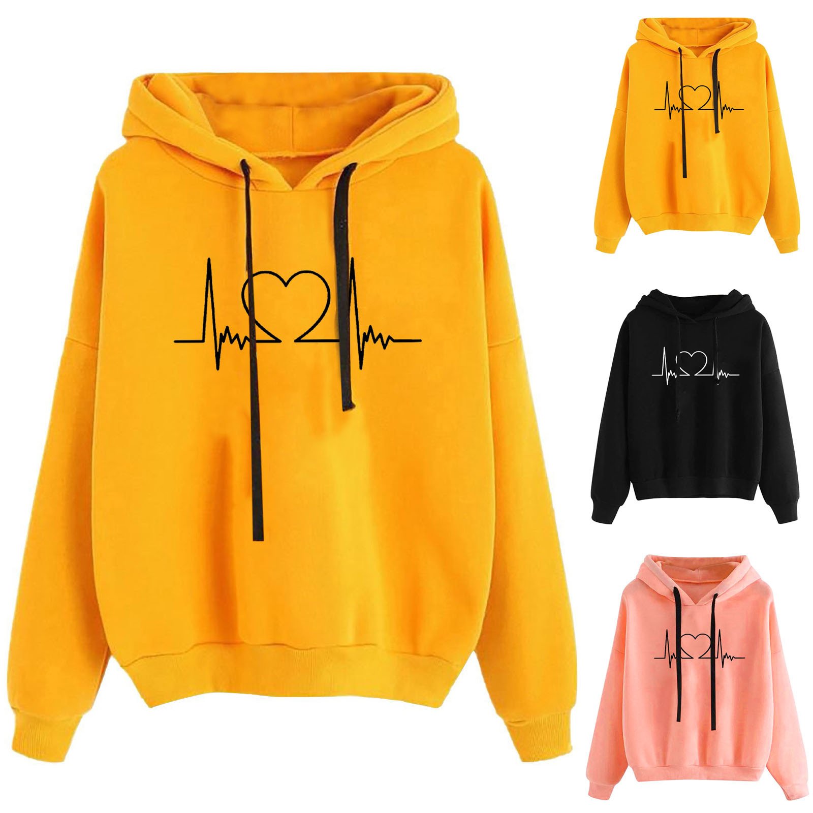 Best 2023 2023 Fashion Print Casual Customized Love Print Hoodie Autumn Winter Women's Hoodies Long Sleeve Clothing