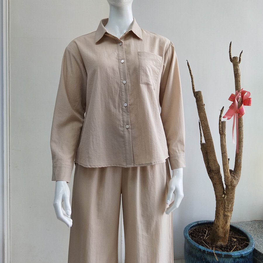 Women's 2-Piece Set High Waist Retro Plus Size Loose Pants & Solid Cotton Linen Short Top Casual Spring Autumn Women's Suit