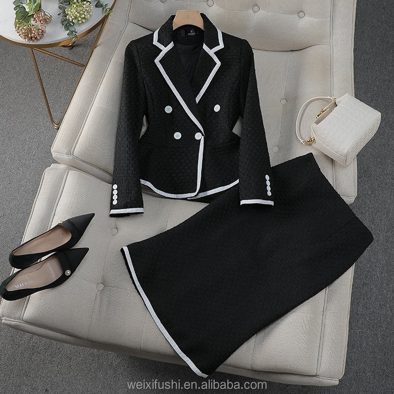 2024 Autumn New Elite Women's Small Fragrance Office Set Fashion and Elegance Fishtail Skirt Professional Two Piece Tailcoat