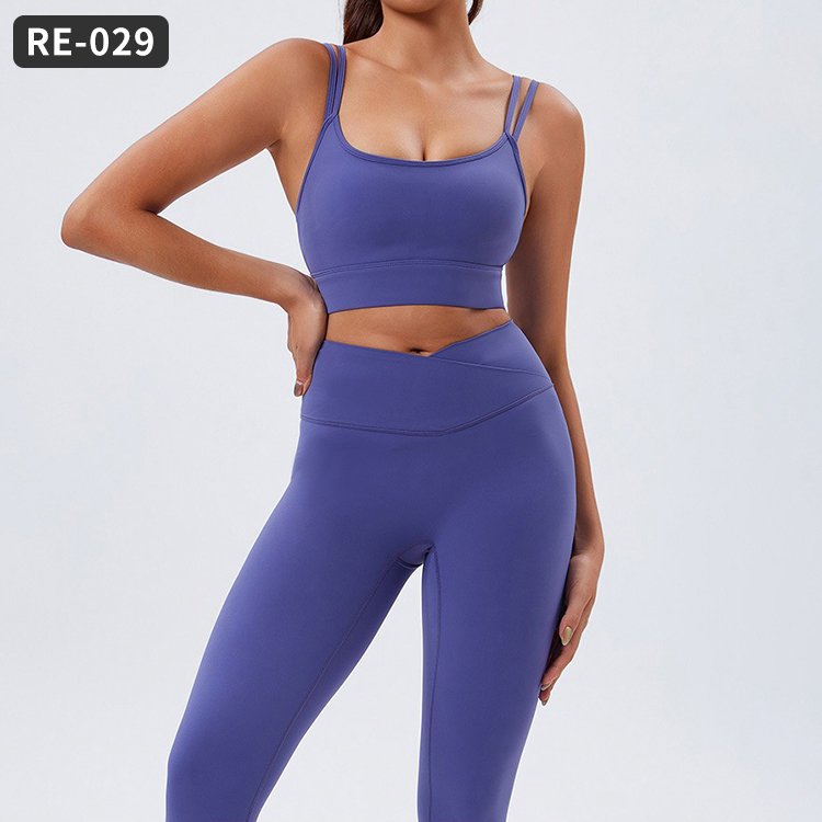 Wholesale Vest Recycled Nylon Fabric Sports 2 Piece Women Clothing Yoga Workout Comforter Sets Gym Fitness Sets Women's Sets