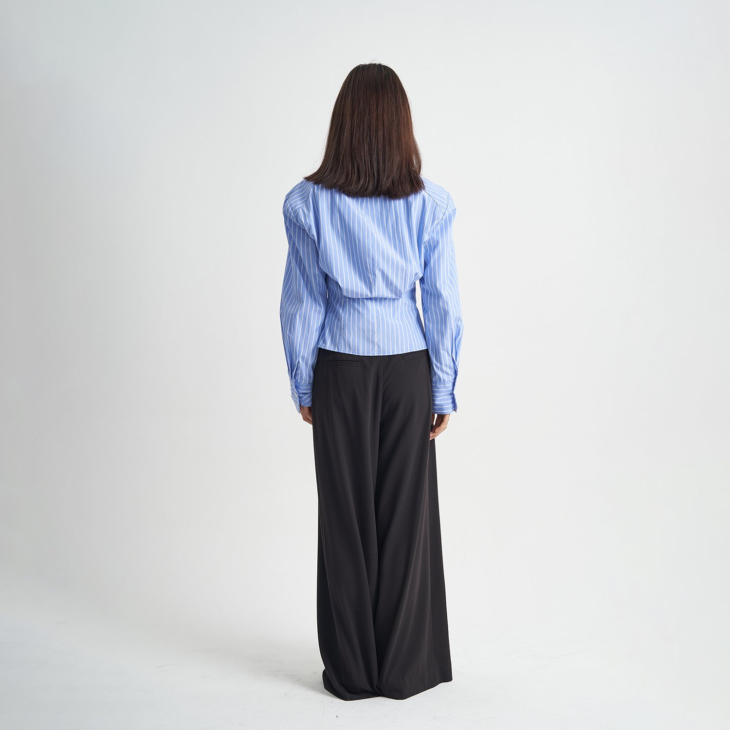 High Quality Casual Loose Pants Solid Color Anti-wrinkle Black Knitted Trousers For Women