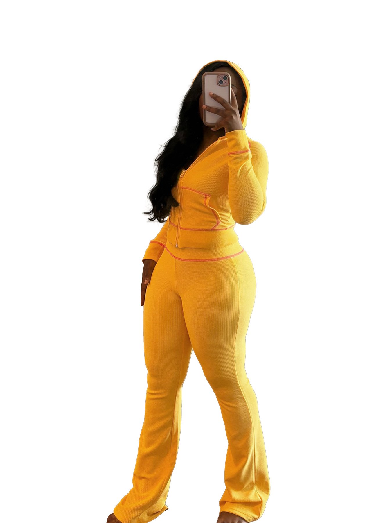 Custom 2025 New Flares Pant Tracksuits For Women Oem Embroidery Knitting Workout Sets For Women Cotton Hoodies Women'S Sets