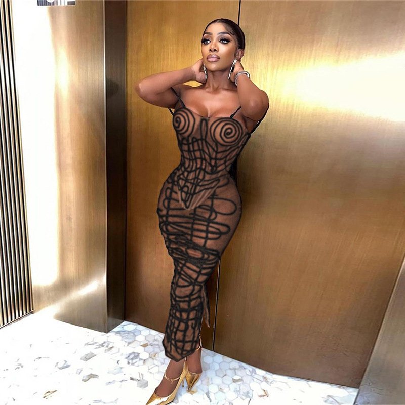Bomblook C523ST04 Sexy Women's Evening Striped Print Tank Top Streetwear With Midi Skirt Two Piece Set Tweed Set Women Summer