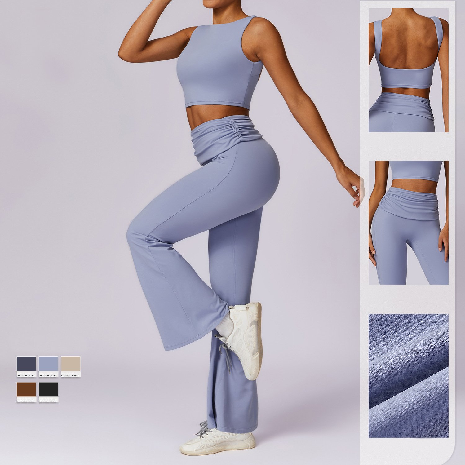 Women's Plus Size 2-Piece Sportswear Fashionable Fitness Gym Workout Wear Top Butt Lift Leggings Bra with Wholesale Yoga Set