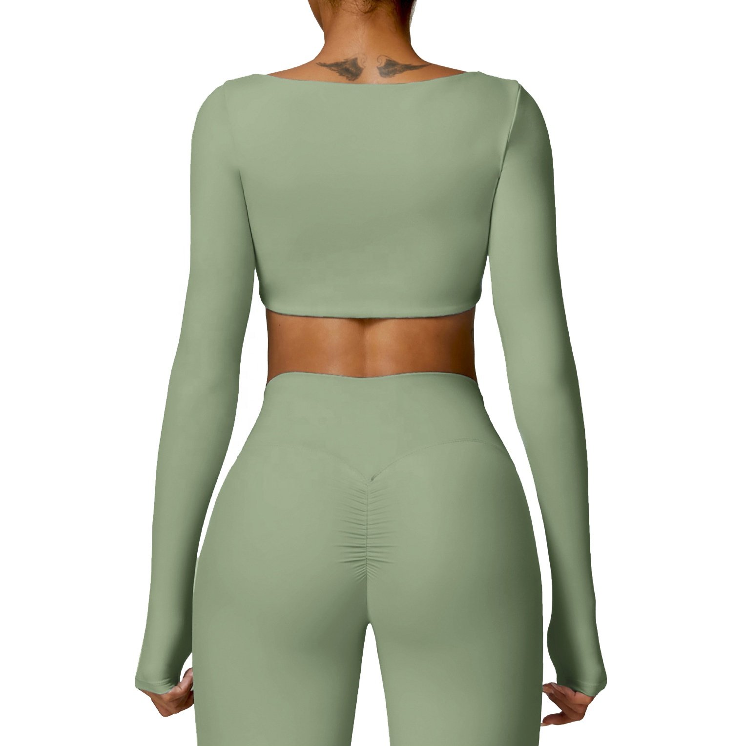 Women's Quick Dry Lightweight Square Neck Running Set Stretchy Compression Leggings Tops Plus Size Bra Shorts with Short Sleeves