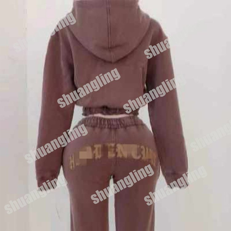Women's Sets Custom Applique Embroidery LOGO Hoodies Joggers Sweatsuit Sets Tracksuits for Women Sweatpants and Hoodie Set