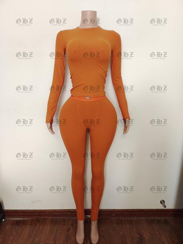 Custom Embroidered LOGO Loungewear Women's Sets Cozy Modal Cotton Ribbed T Shirt And Leggings Two Piece Lounge Wear Pants Sets