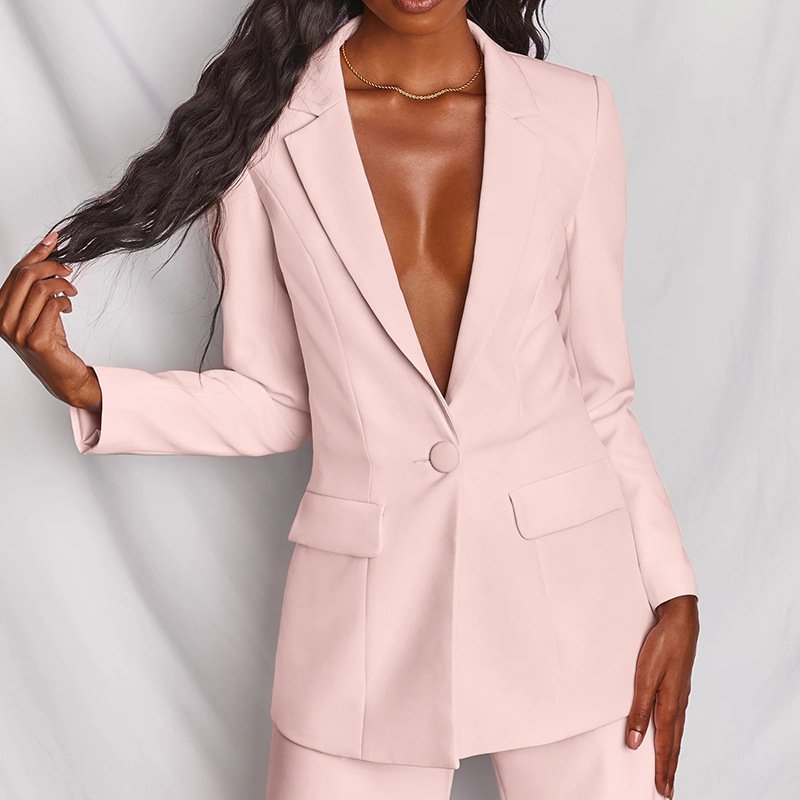 2024 Autumn winter office ladies blazer + wide leg pants two piece 2 pieces Women's Set blazer Suit Carrier Work Wear Outfit