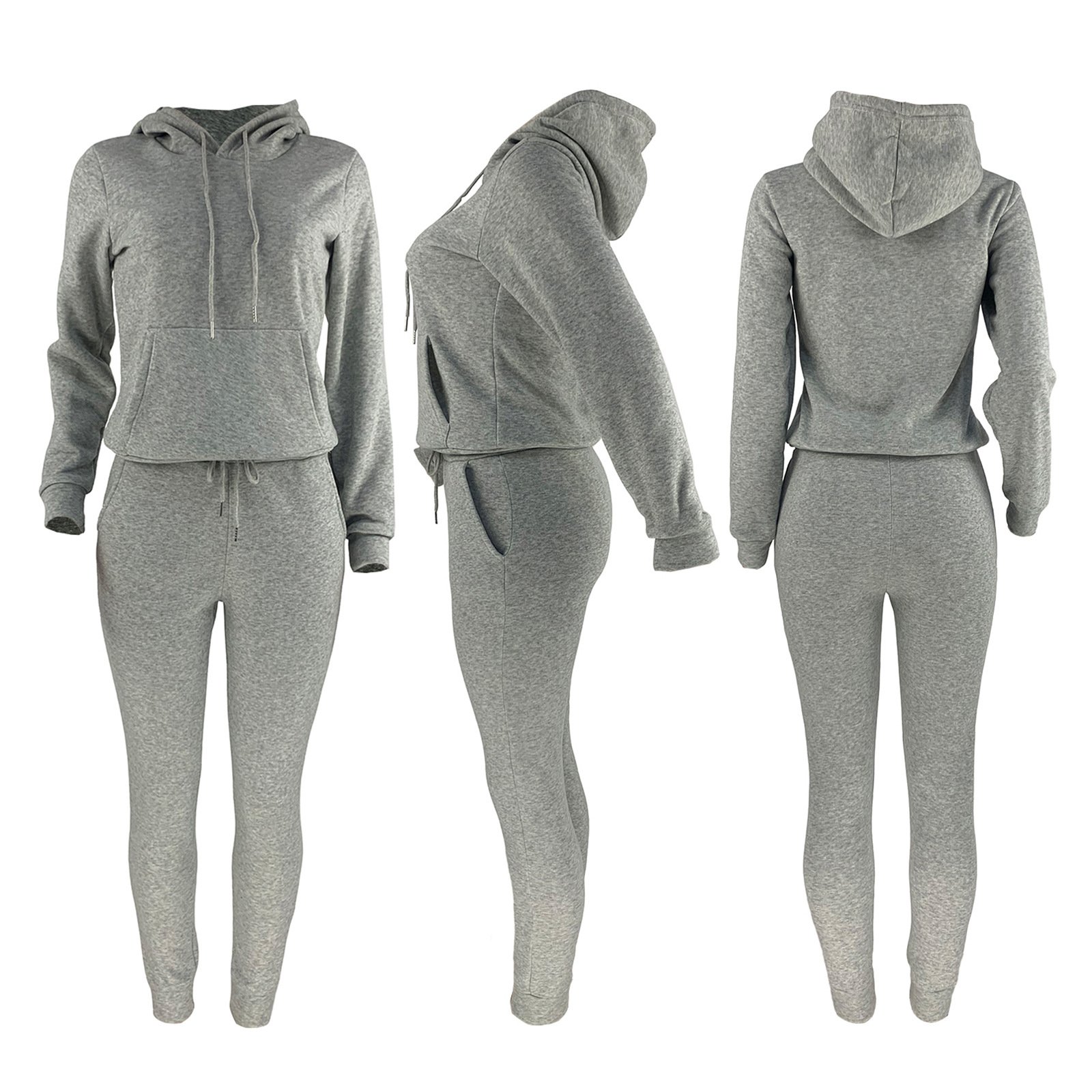 Custom Logo Women Cotton Bodysuit Tracksuit Set Hoodie Sweatshirt 2022 Fall Women's Jogging Set