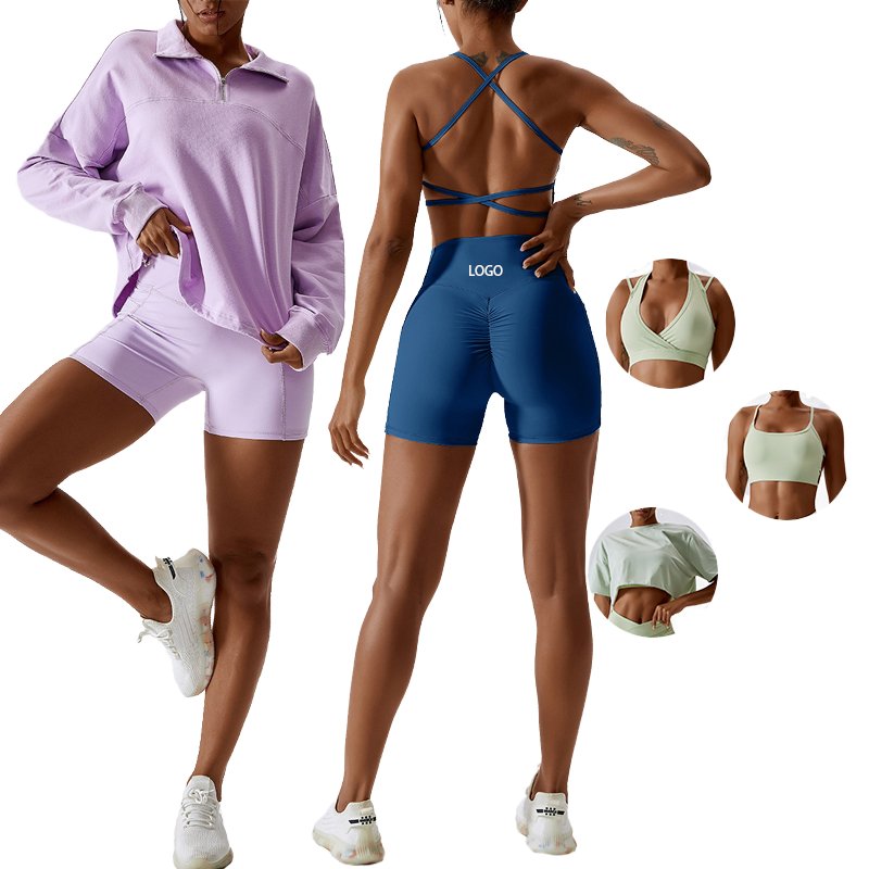 Women's Active Yoga Wear Set Solid Color Seamless Gym Sportswear Plus Size Workout Clothing Suit for Fitness Ropa De Deportiva