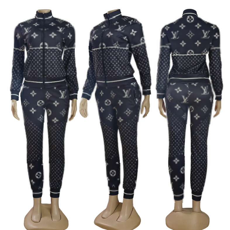 Trending Products 2024 New Arrivals Fall Designer Brand Long Zipper Gym Wear Women's Two Piece Sets Clothes Tracksuits For Women