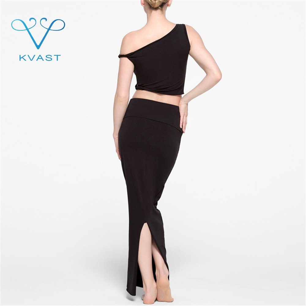 Q386 2024 Summer New short Sleeve Crop T-shirt Top Solid Color Tight Skirt Women's Set