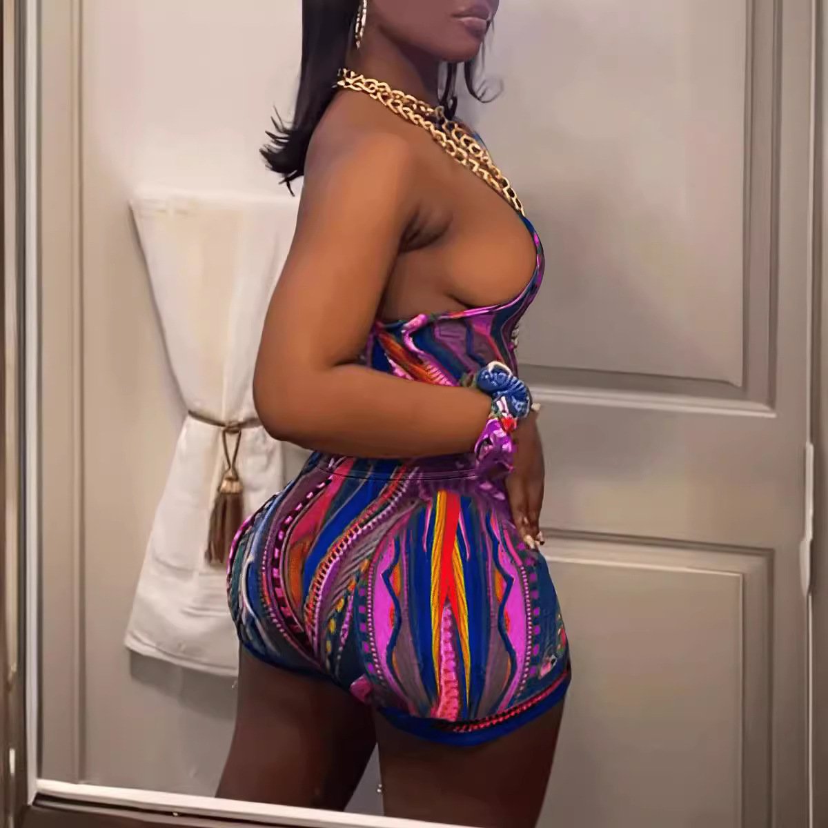 New Arrival Summer Women 2024 Slash Neck Crop Top 2 Piece Outfits Two Piece Shorts Set Women Clothing Vacation