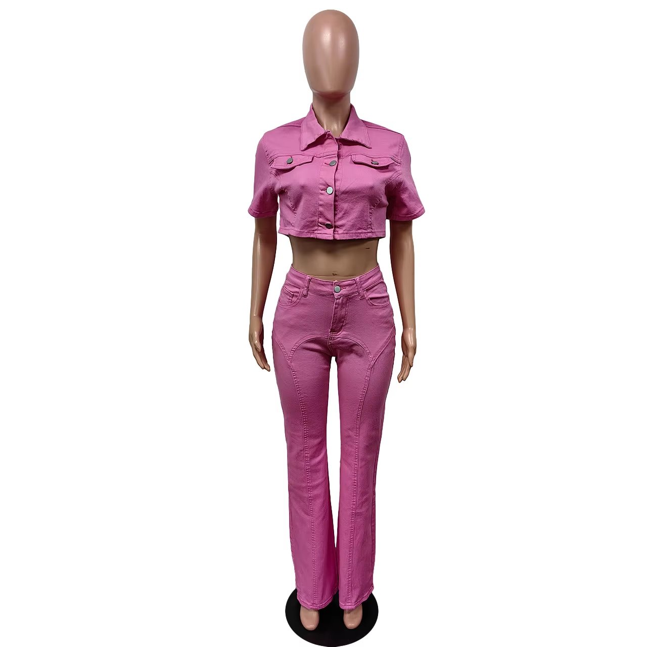 SPring Fall Women's Denim Outfits Stretch Crop Jacket+Jeans 2 Piece Female Casual Y2K Denim Two Piece Jeans Sets For Women 2024