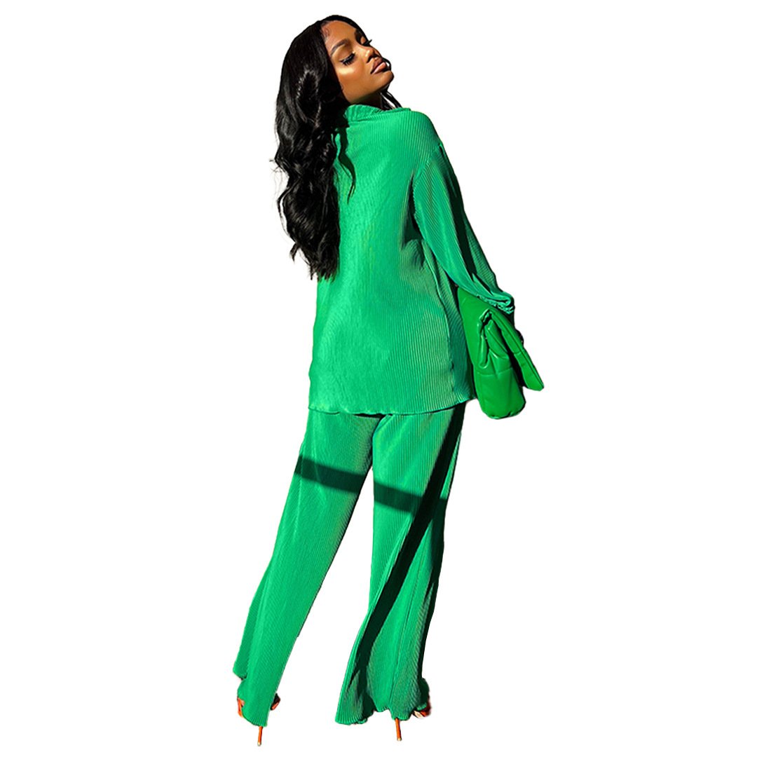 Street Women's Set Long Sleeve Shirt Tops and Wide Leg Pants Elegant Tracksuit Two Piece Set Sweatsuit Fitness Outfits