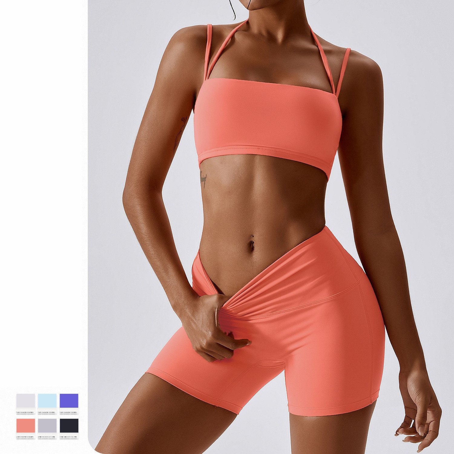 Wholesale Athletic Clothing Ladies Gym Fitness Sports Workout Yoga Clothes Suit Activewear Seamless Women Active Wear Yoga Set