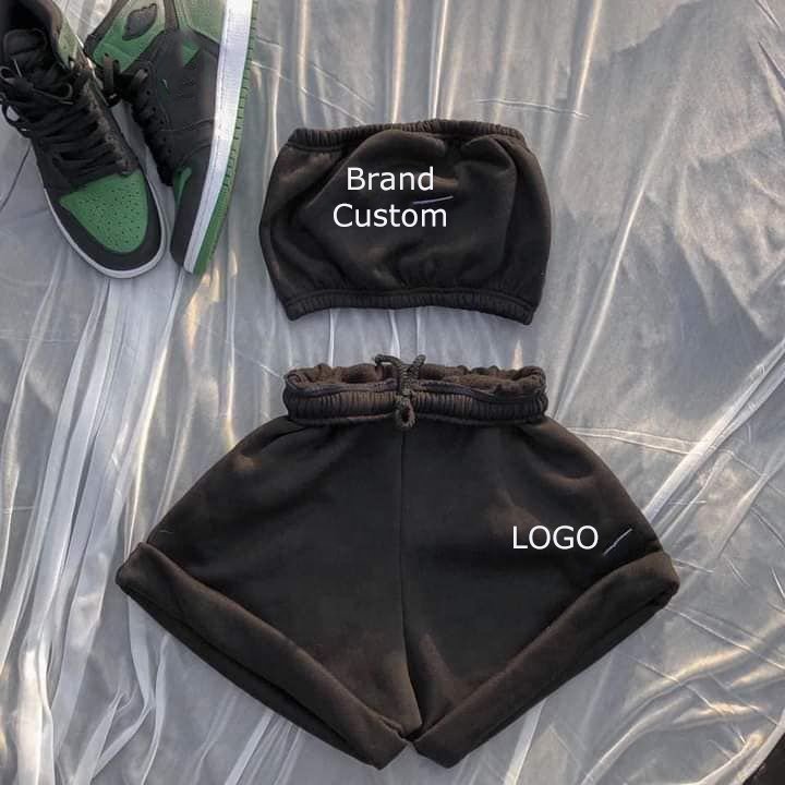 Summer brands logo women shorts Set 2 Piece casual Crop Tops And jogger Pants Tracksuit Two Piece set women joggers sweatsuits