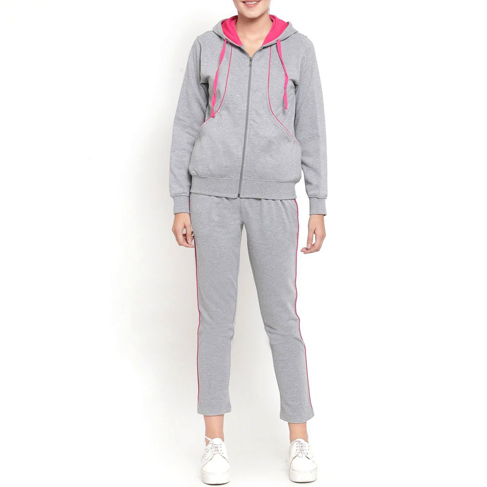 Trendy and durable women's tracksuit ideal for fitness routines or casual wear with a sleek design and perfect fit tracksuit.
