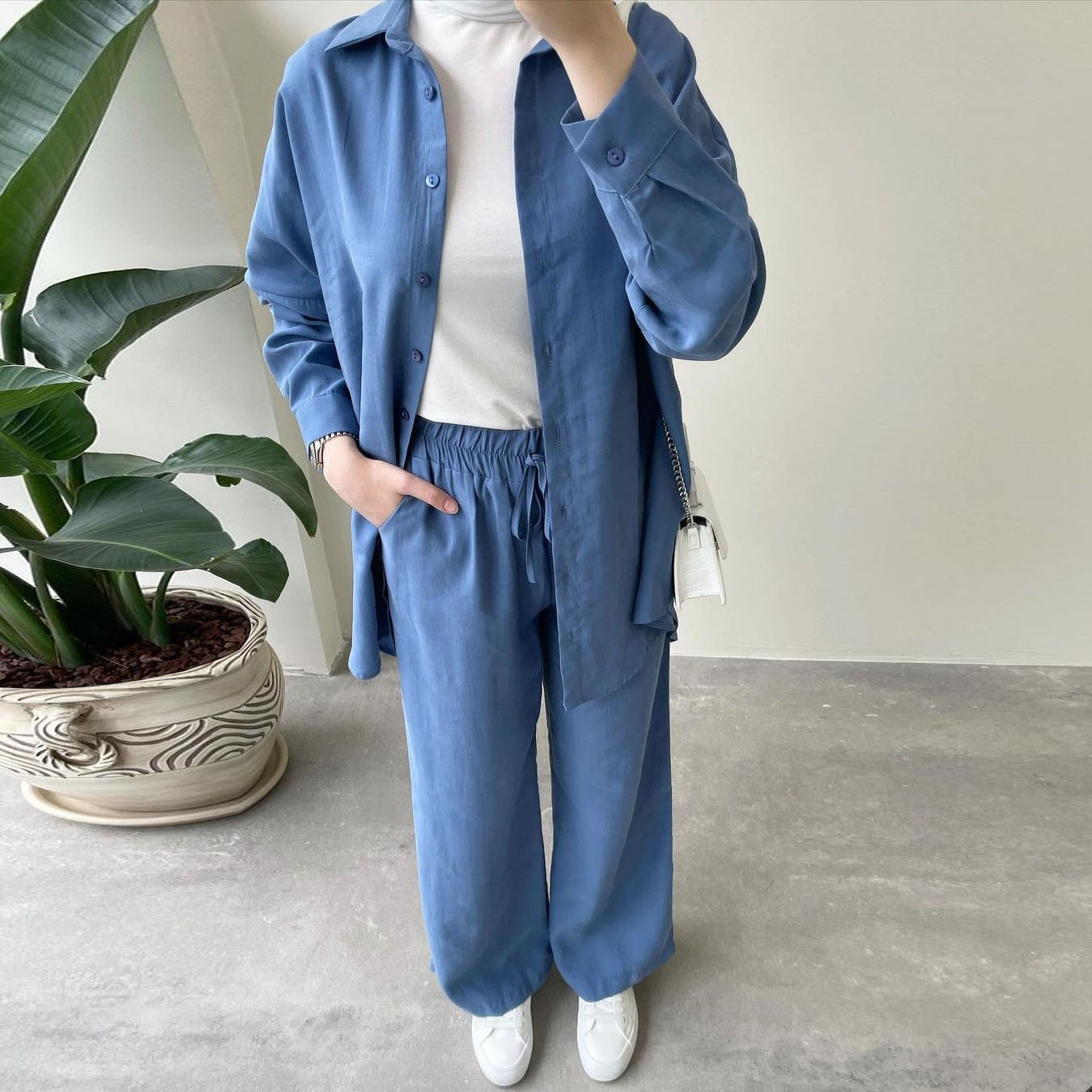 Boutique Wholesale 2024 Autumn European and American New Fashion Long sleeved Shirts Long Pants Casual Women's Set
