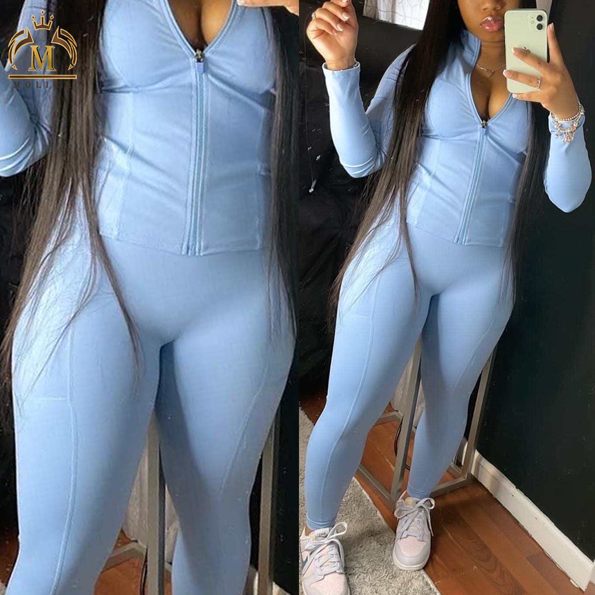 Fall Women's Sportswear Quick Dry Crop Jacket Leggings 2 Piece Workout Sets Lady Casual Yoga Fitness Two Piece Jogger Sets Women